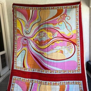 RARE Emilio Pucci kaftan/dress 100% silk fabric panel. 60x60” mint, 2 avail